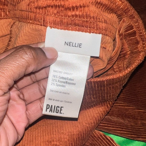 PAIGE Nellie Burnt Orange Rust Corduroy Trousers size 29 - Picture 8 of 12